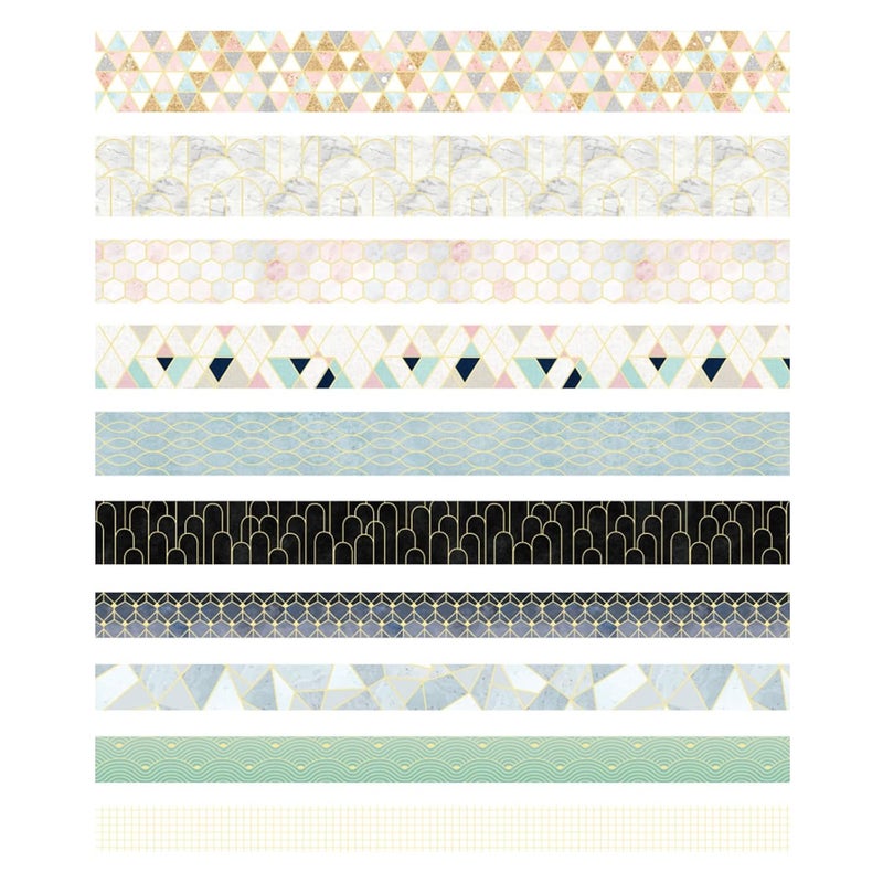YUBX Creative Washi Tape Set 10 Rolls Gold Foil Print Decorative Masking Tapes for Arts, DIY Crafts, Journals, Planners, Scrapbook, Wrapping (Geometric Order) - Image 4